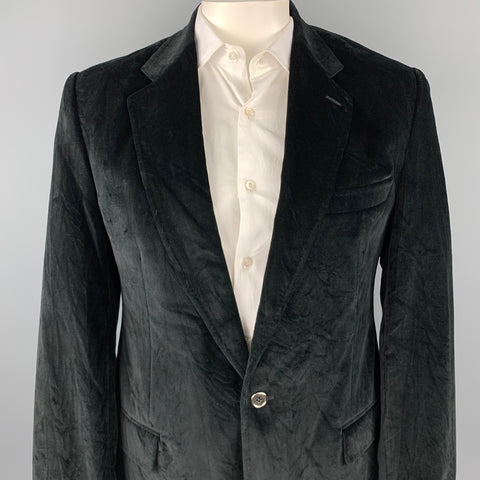 DOLCE & GABBANA Size 40 Regular Black Cotton Velvet Sport Coat