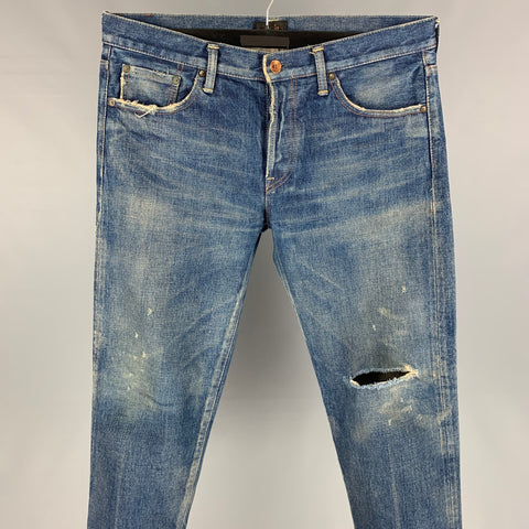 CHIMALA Taille 31 Indigo Wash Selvedge Denim Zip Fly Jeans