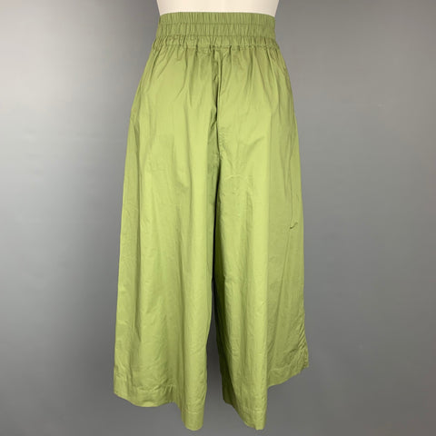 BAUM UND PFERDGARTEN Taille 2 Pantalon décontracté court en coton vert à jambe large