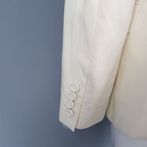 CALVIN KLEIN COLLECTION 42 Bone Cotton Double Breasted Sport Coat Jacket