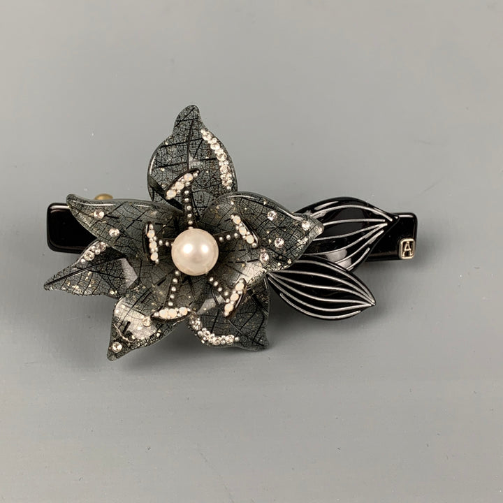 ALEXANDRE de PARIS Silver Black Floral Hair Clip – Sui  display picture 1