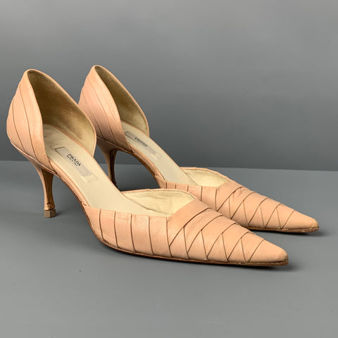 Zapatos de tacón D'Orsay de cuero desnudo PRADA talla 6