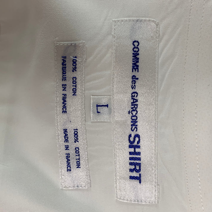 COMME des GARCONS SHIRT Size L White Cotton Button Up Long Sleeve Shirt
