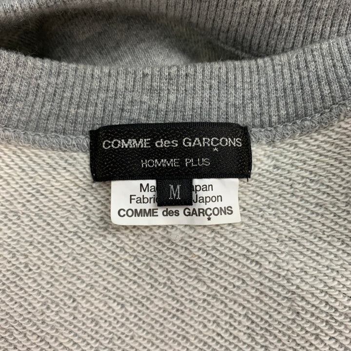 COMME des GARCONS HOMME PLUS Size M Gray Pile Cotton Suspender Sweatshirt