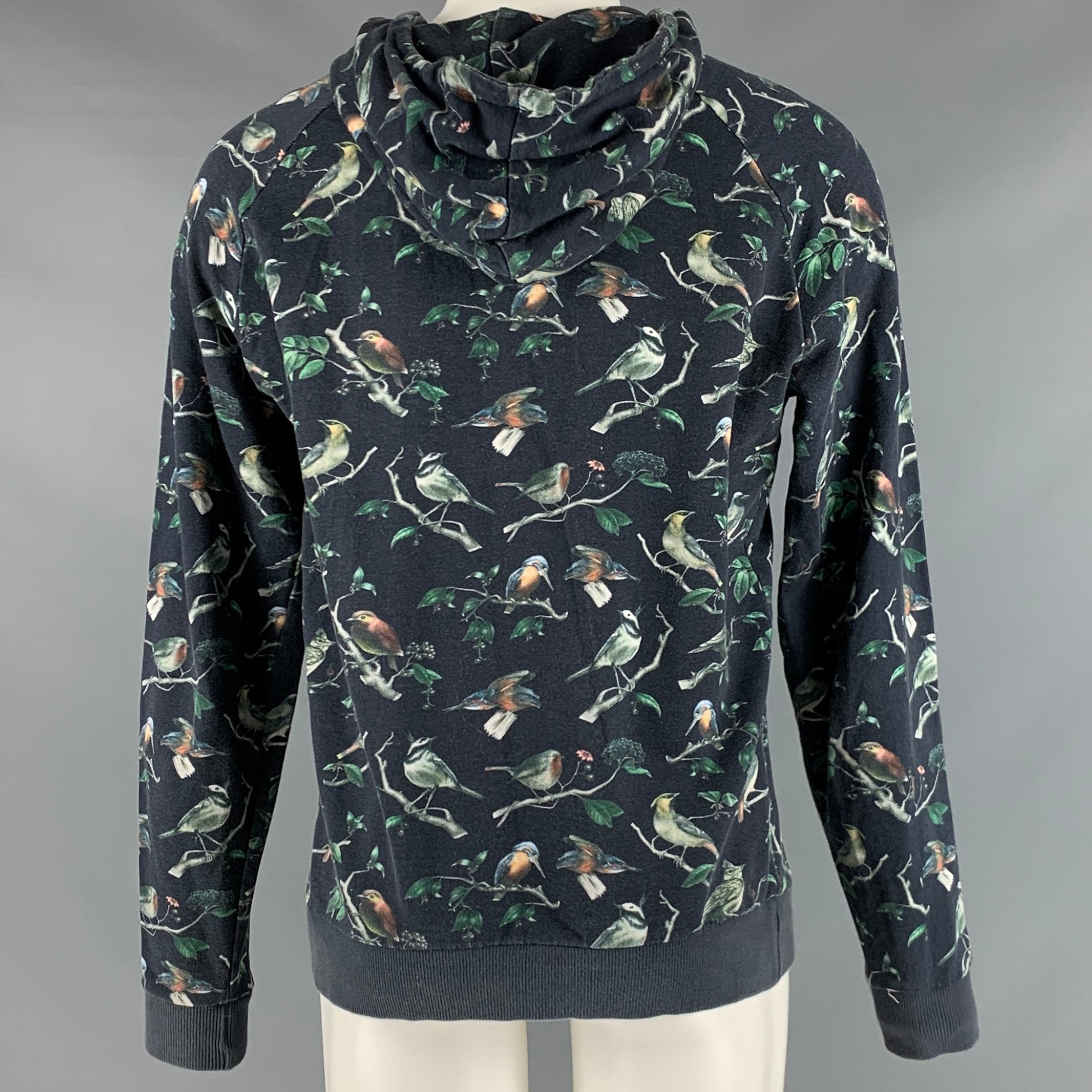 AMI by ALEXANDRE MATTIUSSI Size M Navy Print Cotton Hooded