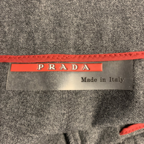 PRADA Size 34 Gray Solid Wool Blend Zip Casual Pants
