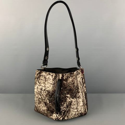 MAISON MARGIELA Brown Cream Marbled Calfskin Handbag