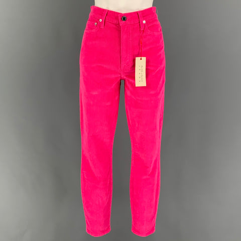 ALICE + OLIVIA Size 29 Pink Cotton Corduroy Jean Cut Casual Pants