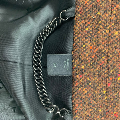 BURBERRY PRORSUM Size 44 Brown & Orange Heather Wool Blend Notch Lapel Suit