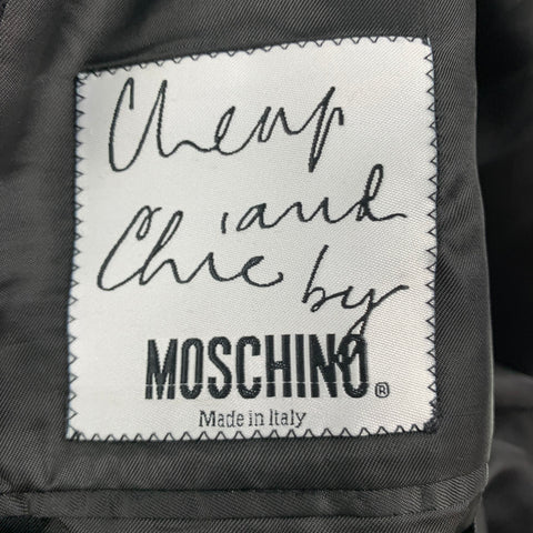 CHEAP and CHIC by MOSCHINO Size 40 Black Fringe Wool Notch Lapel Sport Coat