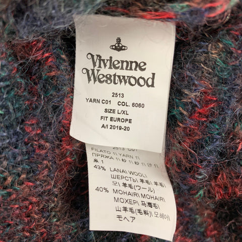 VIVIENNE WESTWOOD Size L/XL Brown Multi-Color Knit Wool Mohair Sweater