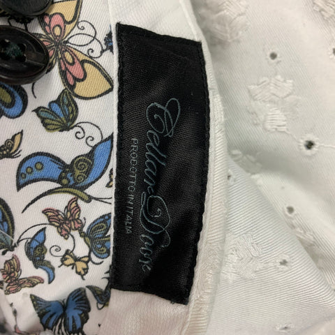 CELLAR DOOR Size 6 White Eyelet Cotton Zip Fly Casual Pants
