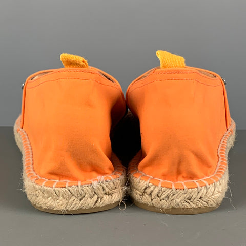 ORLEBAR BROWN Size 11 Orange Solid Cotton Blend Espadrille Loafers