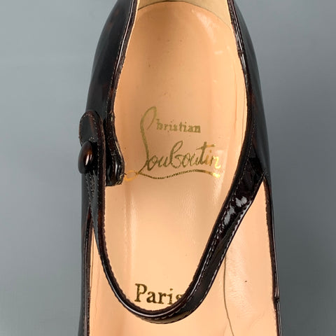 CHRISTIAN LOUBOUTIN Talla 8 Zapatos Mary Jane de carey marrón