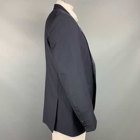 JOHN VARVATOS Size 44 Navy Wool / Mohair Peak Lapel Sport Coat