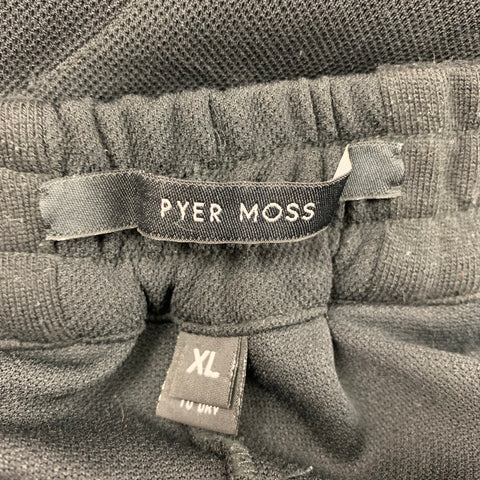 PYER MOSS Size XL Black Cotton Drop-Crotch Shorts