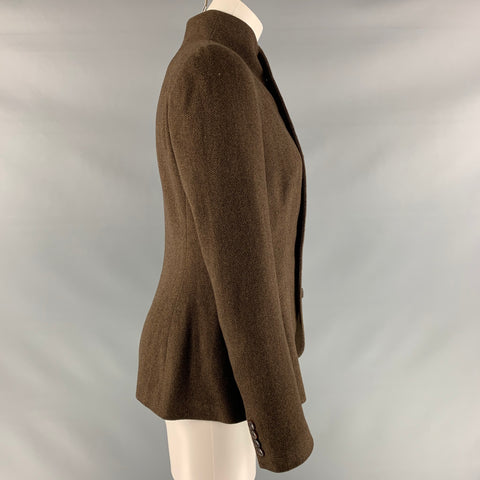 RALPH LAUREN 'BLACK LABEL by' Talla 8 Blazer de lana y cachemira marrón y beige
