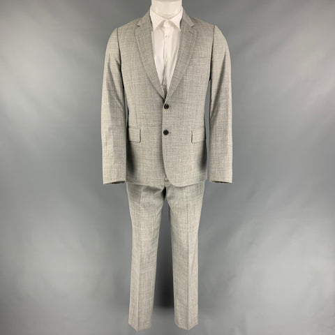 PAUL SMITH Soho Fit Talla 40 Traje regular con solapa de muesca de lana gris claro jaspeado