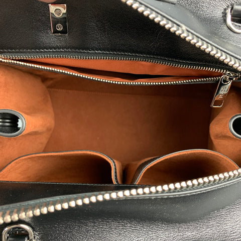 TOD'S Bolso tote Double T de piel lisa en color negro