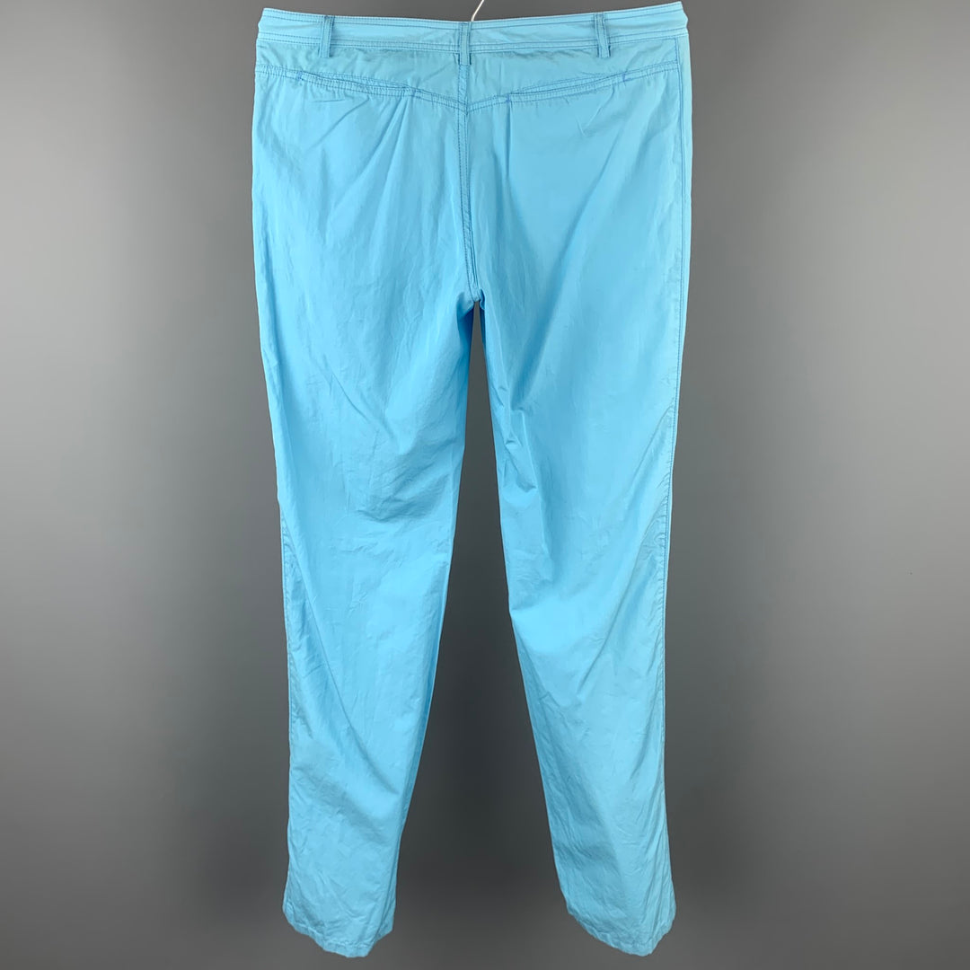 BALENCIAGA Size 34 Light Blue Cotton Zip Fly Casual Pants