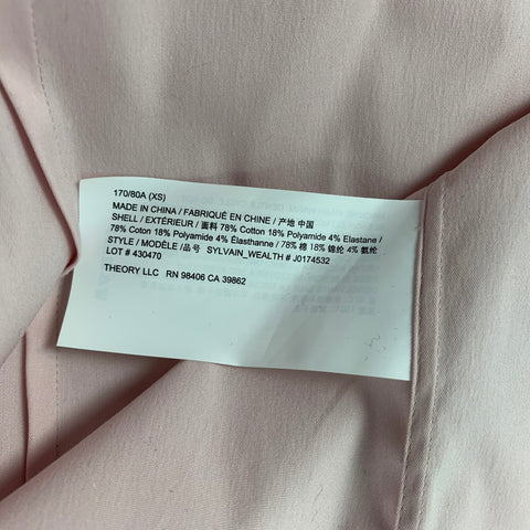 THEORY Size XS Blush Cotton Blend Button Down Long Sleeve Shirt