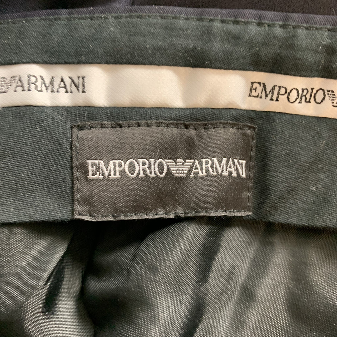 EMPORIO ARMANI 42 Regular Navy Wool Blend Peak Lapel Suit