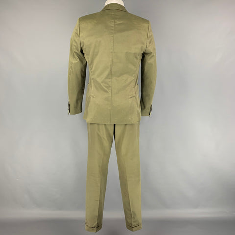 AMI by ALEXANDRE MATTIUSSI Size 40 Olive Cotton Notch Lapel Suit
