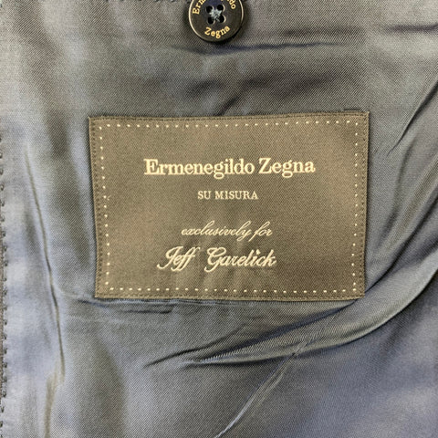 ERMENEGILDO ZEGNA Size 40 Navy Wool Double Breasted Custom Suit