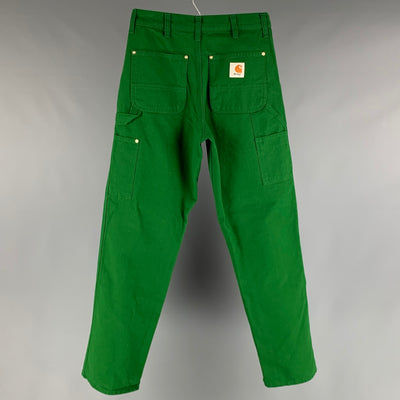 CARHARTT Size XS Green Floral Cotton Carpenter Casual Pants