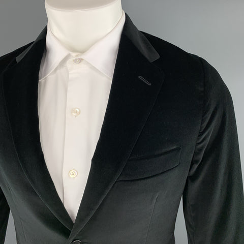 THEORY Size 38 Black Cotton Velvet Notch Lapel Sport Coat