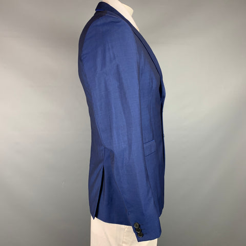 PAUL SMITH Size 42 Regular Blue Wool / Mohair Sport Coat