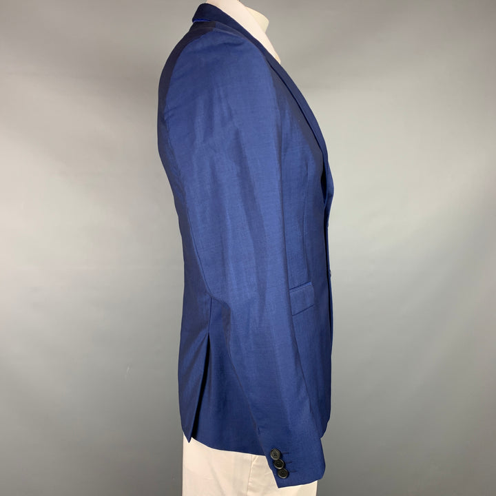 PAUL SMITH Talla 42 Abrigo deportivo regular de lana / mohair azul