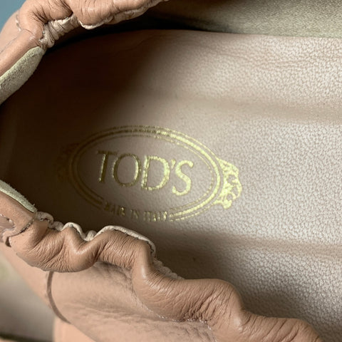 TOD'S Zapatos planos de cuero beige talla 11