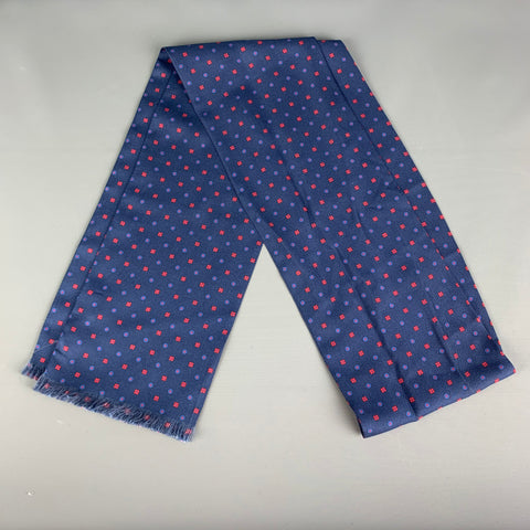 Foulards en soie géométriques rouge marine VINTAGE