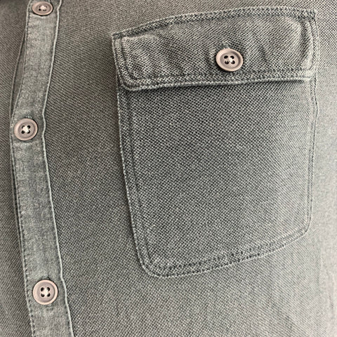 JOHN VARVATOS Size S Grey Silk & Cotton Short Sleeve Short Sleeve Shirt