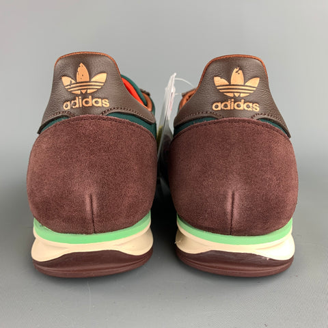 ADIDAS x WALES SL72 Size 9.5 Green & Brown Leather Lace Up Sneakers