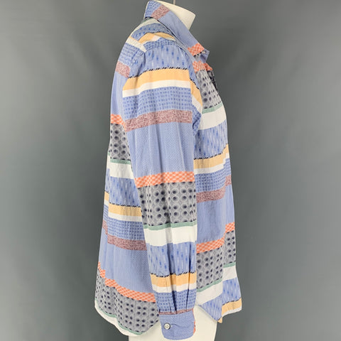 ENGINEERED GARMENTS Size XL Multi-Color Mixed Patterns Cotton Long Sleeve Shirt