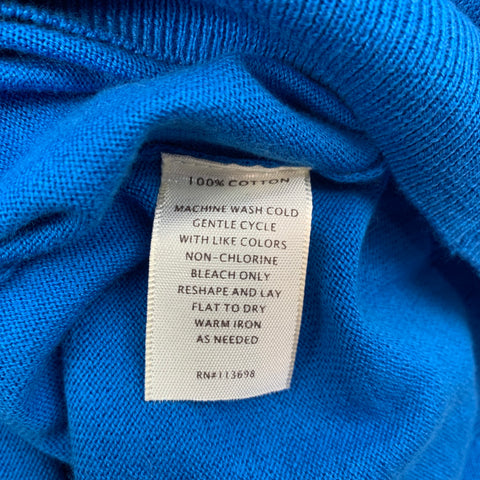 MARGARET OLEARY Size XS Blue Jersey Cotton Buttoned Cardigan
