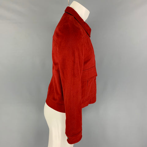 BILLY REID Size S Brick Textured Cotton Zip Up Jacket