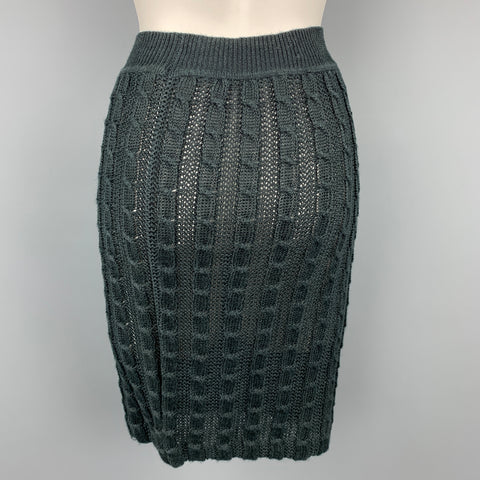 JUNKO SHIMADA Size M Charcoal Knitted Linen Pencil Skirt Set