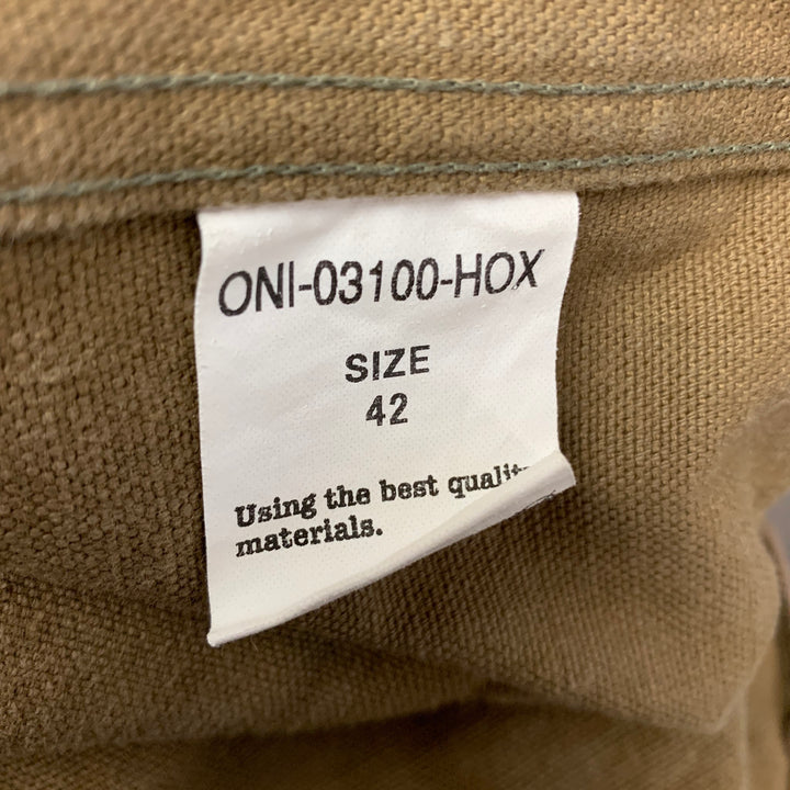 ONI Size 42 Olive Wash Canvas Patch Pockets Jacket