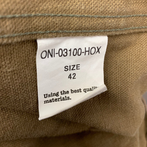 ONI Talla 42 Chaqueta con bolsillos de parche de lona con lavado verde oliva