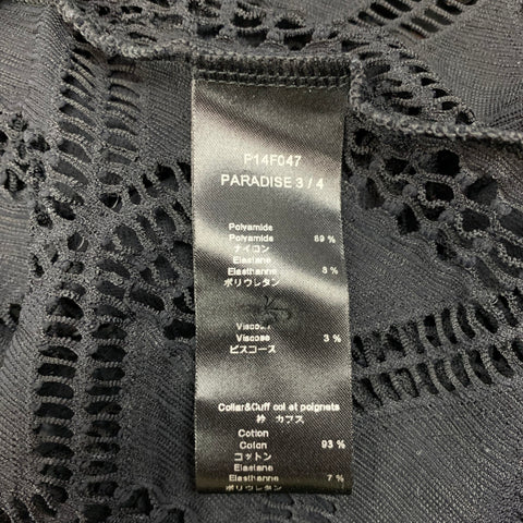 ANNE FONTAINE Talla 8 Blusa paraíso con botones de poliamida recortada negra