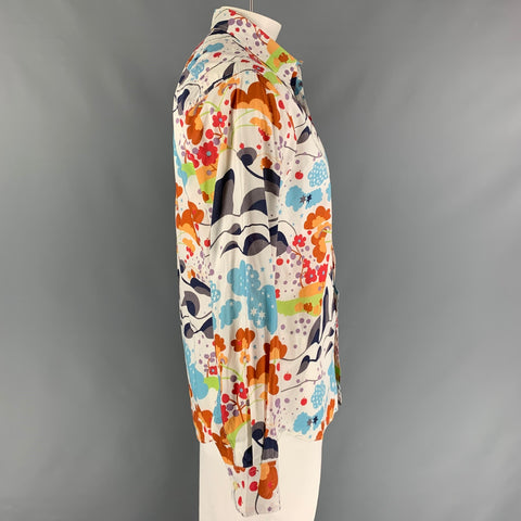 PAUL SMITH JEANS Size L Multi-Color Print Cotton Button Up Long Sleeve Shirt