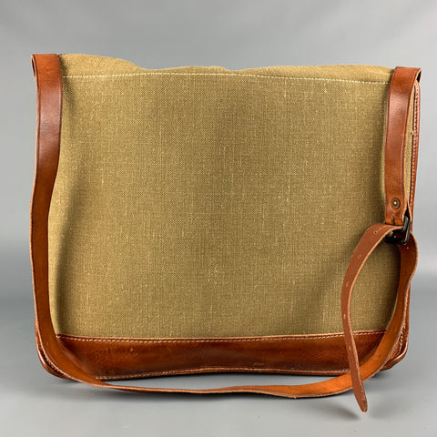 RRL by RALPH LAUREN Olive & Tan Canvas Leather Messenger Bag