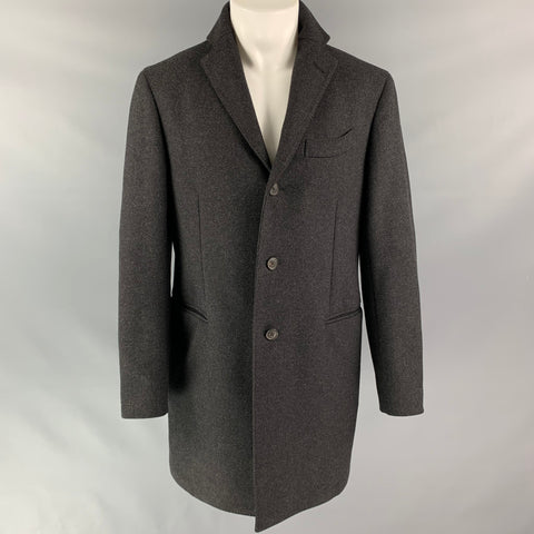 JOHN VARVATOS Size 40 Charcoal Grey Virgin Wool Coat