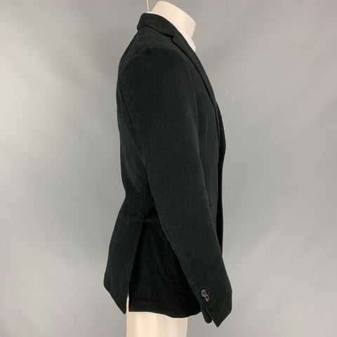 GABRIELE PASINI Size 40 Black Cotton Single Breasted Sport Coat