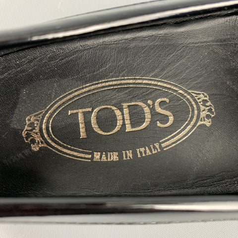 TOD'S Zapatos planos de charol negro talla 10