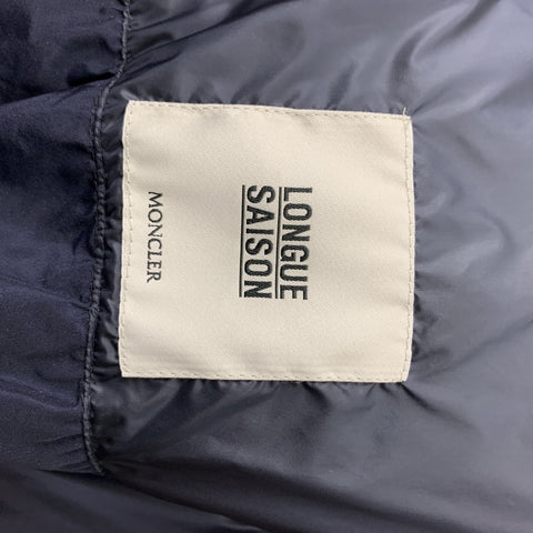 MONCLER Size XL Navy Quilted Goose Down High Neck Puffer Jacket
