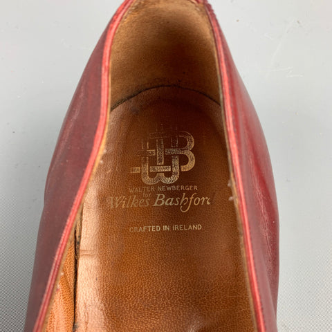 WALTER NEWBERGER for WILKES BASHFORD Size 10 Burgundy Leather Opera Pumps